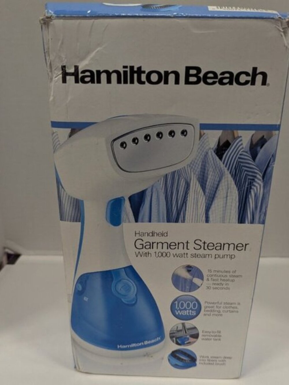 Hamilton Beach Garment Steamer | Handheld 1000W for Clothes, Travel & Bedding